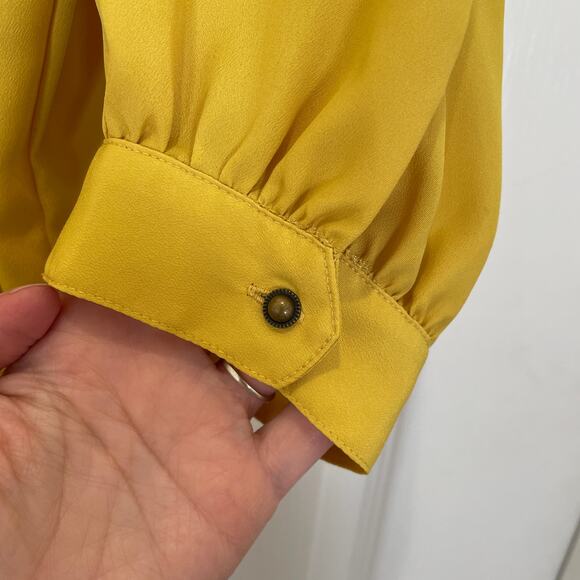 Anthropologie Maeve Yanna Boatneck Top Gold Yellow Three Quarter Sleeves S - Picture 4 of 6